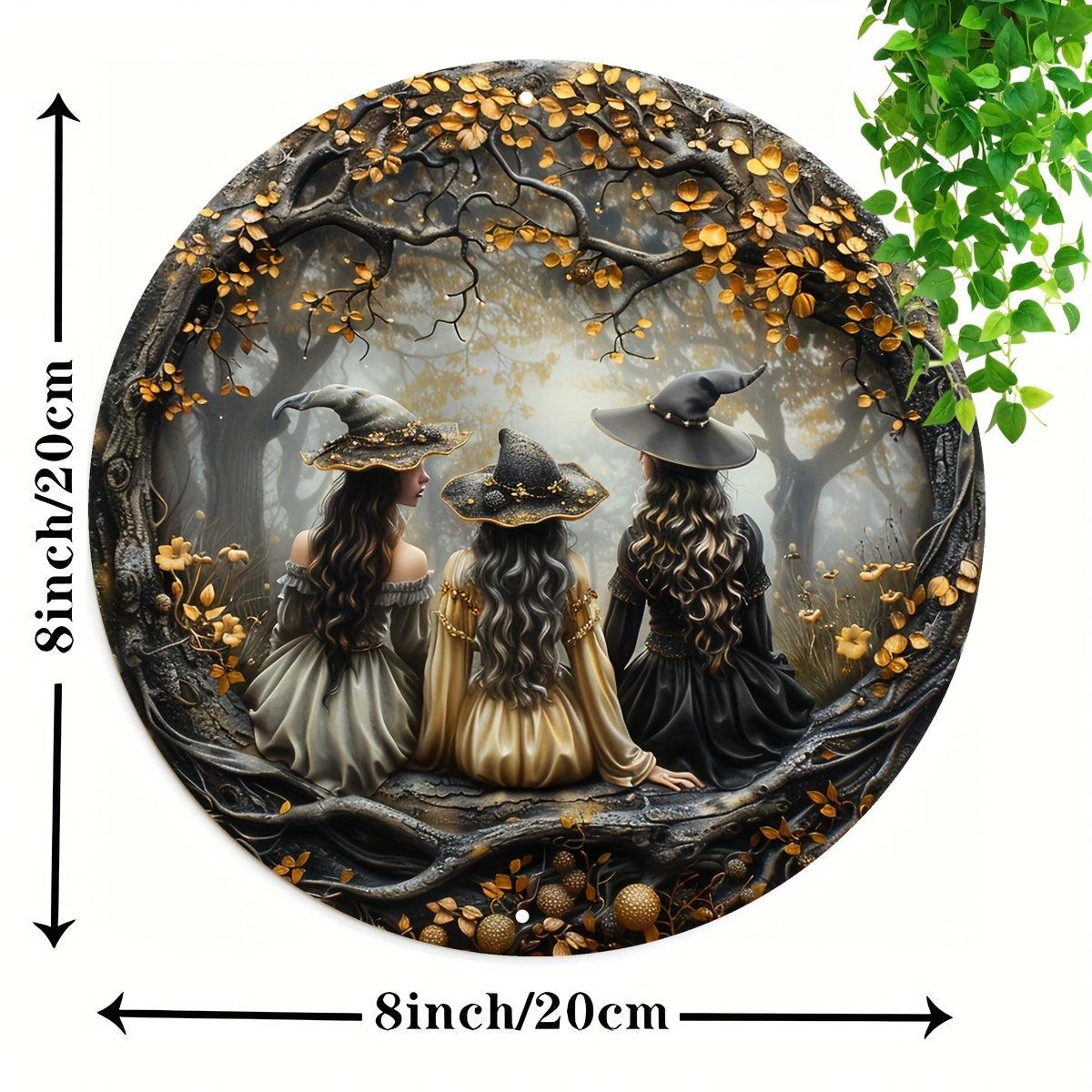 Witches in Enchanted Forest Metal Sign-MoonChildWorld