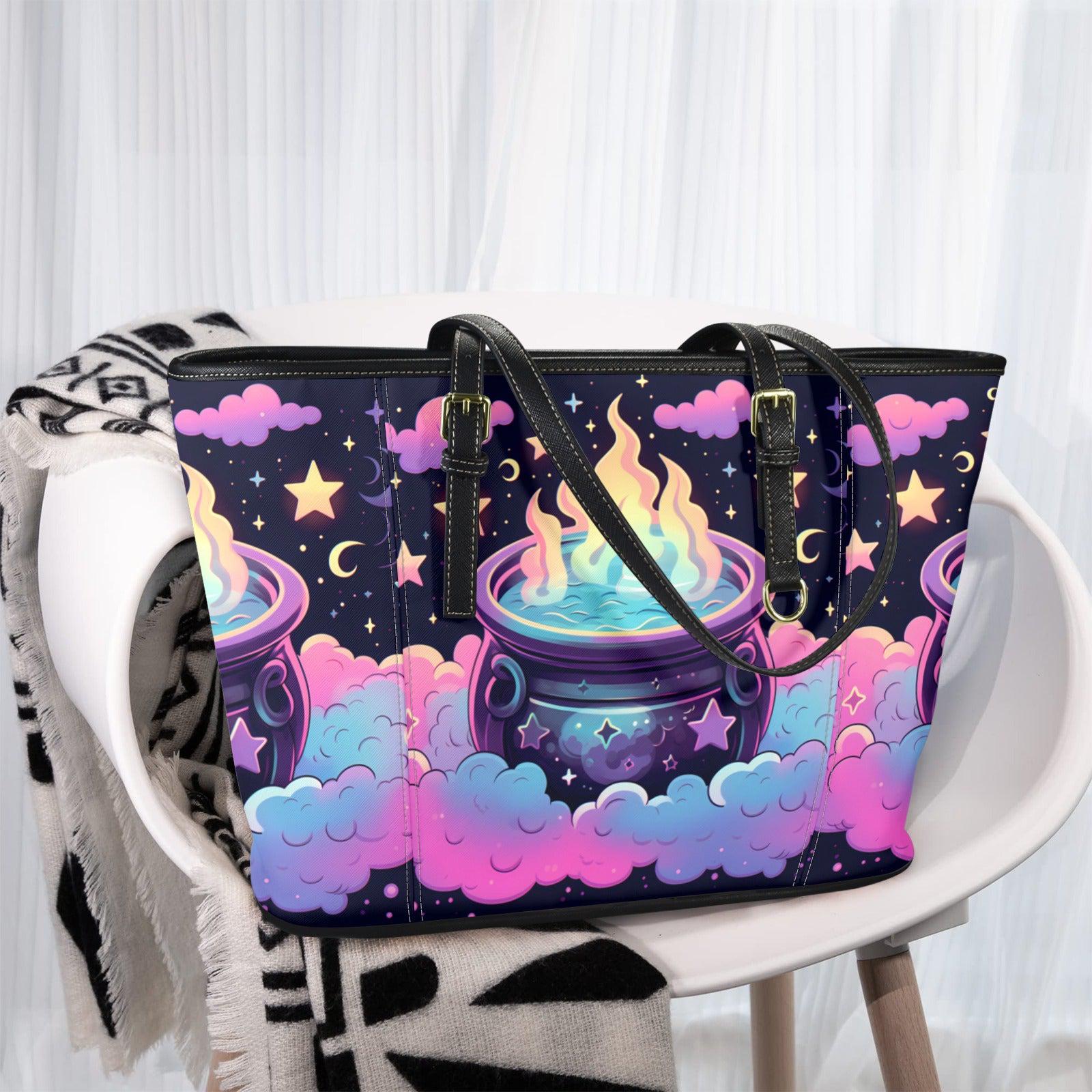 Magic Cauldron Witch Tote Bag-MoonChildWorld