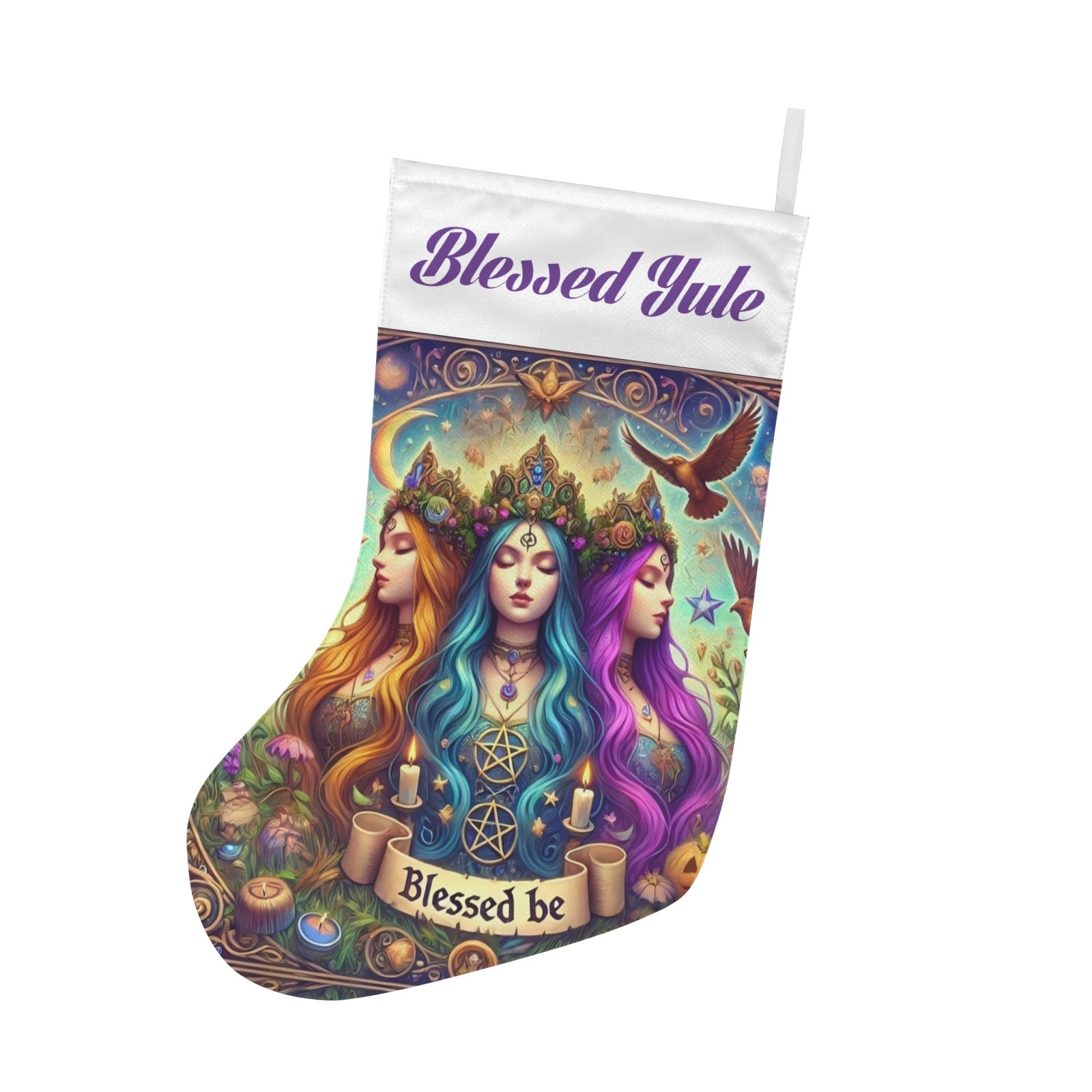Hecate Goddess Triple Goddess Pagan Christmas Stocking for Yule Decorations-MoonChildWorld