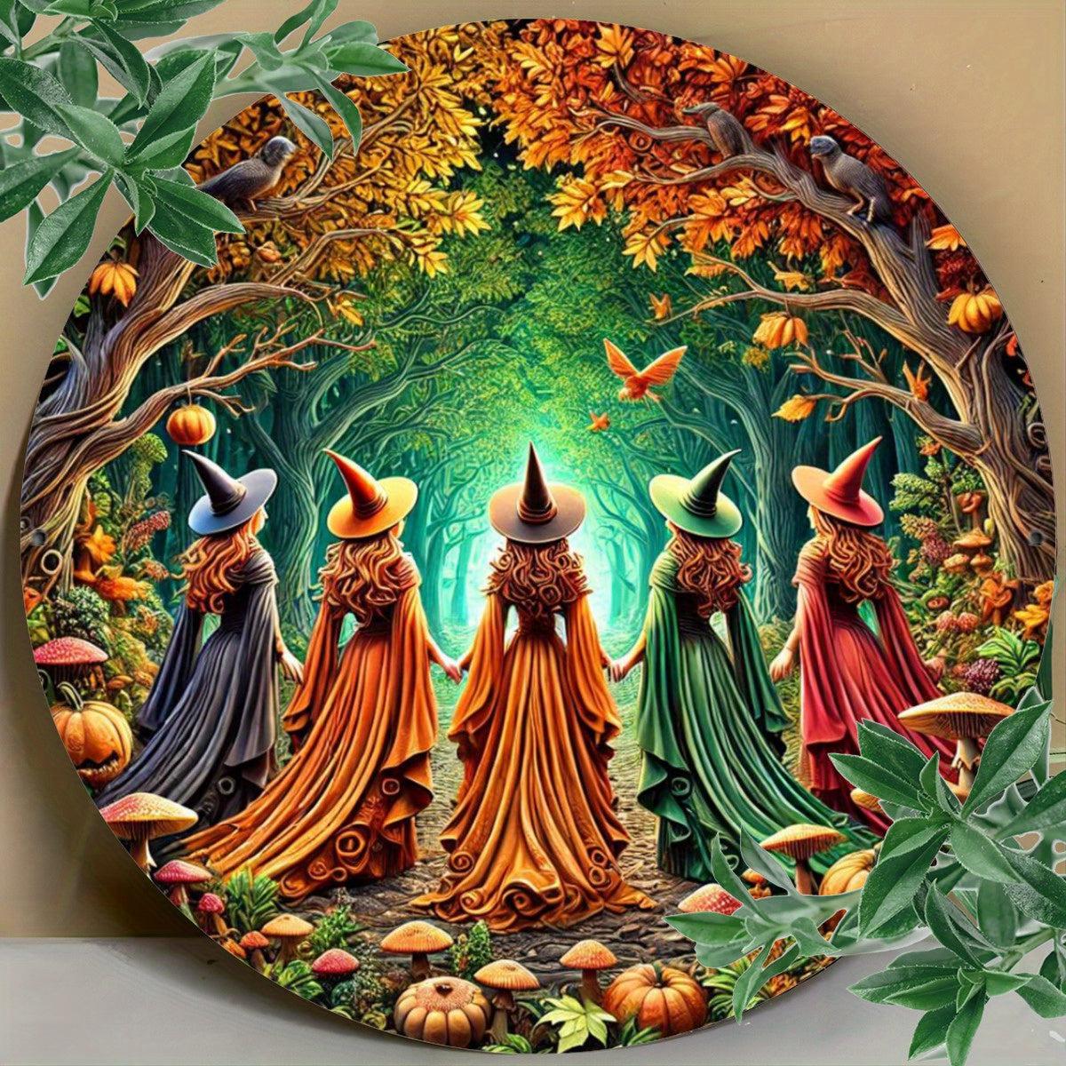 Enchanted Forest Witches Wall Decor Witchy Metal Sign for Wiccan Home Decorations-MoonChildWorld