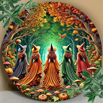 Enchanted Forest Witches Wall Decor Witchy Metal Sign for Wiccan Home Decorations-MoonChildWorld