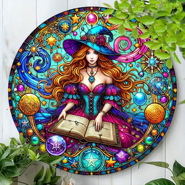 Enchanted Witch Wall Art Witchcraft Metal Sign Witchy Home Decor-MoonChildWorld