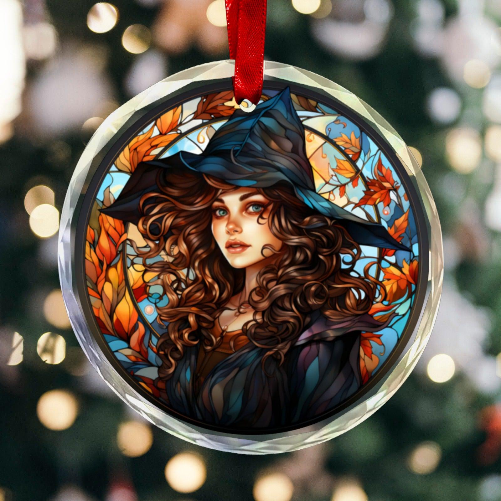 Mystic Witch Glass Christmas Ornament-MoonChildWorld