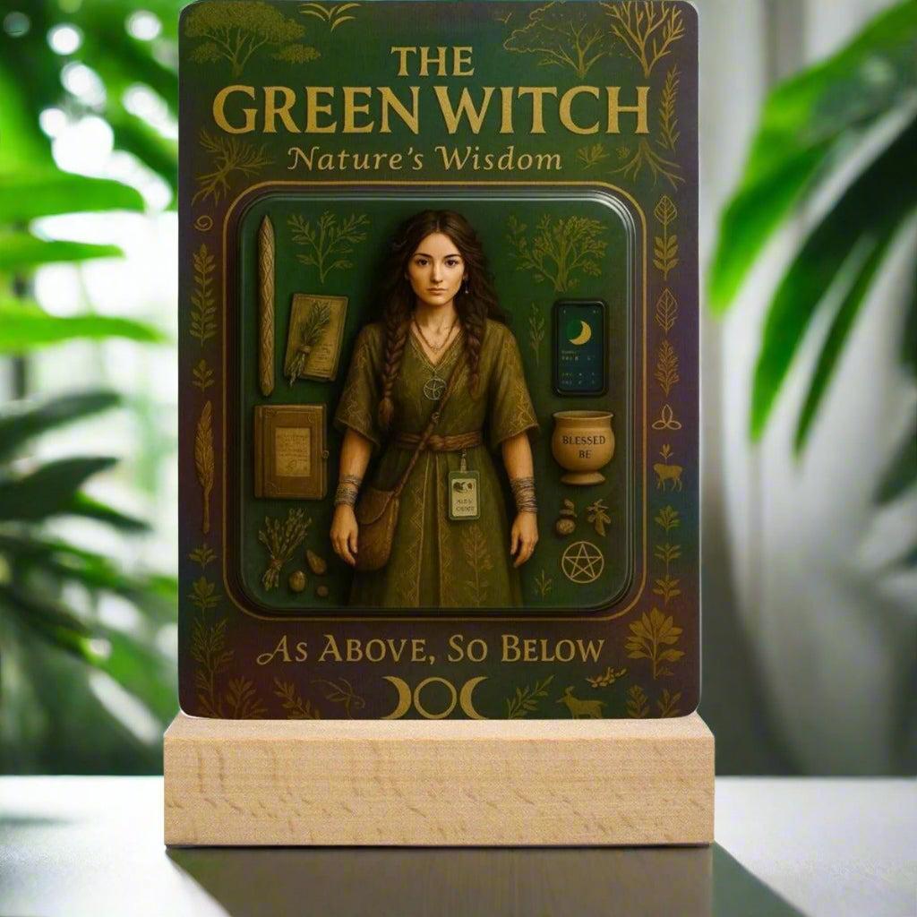 The Green Witch Acrylic Photo Panel Witch Home Decor-MoonChildWorld