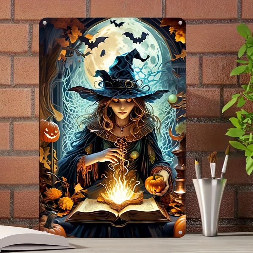 Spell Witch Wall Art Gothic Witch Metal Sign for Halloween Decor-MoonChildWorld