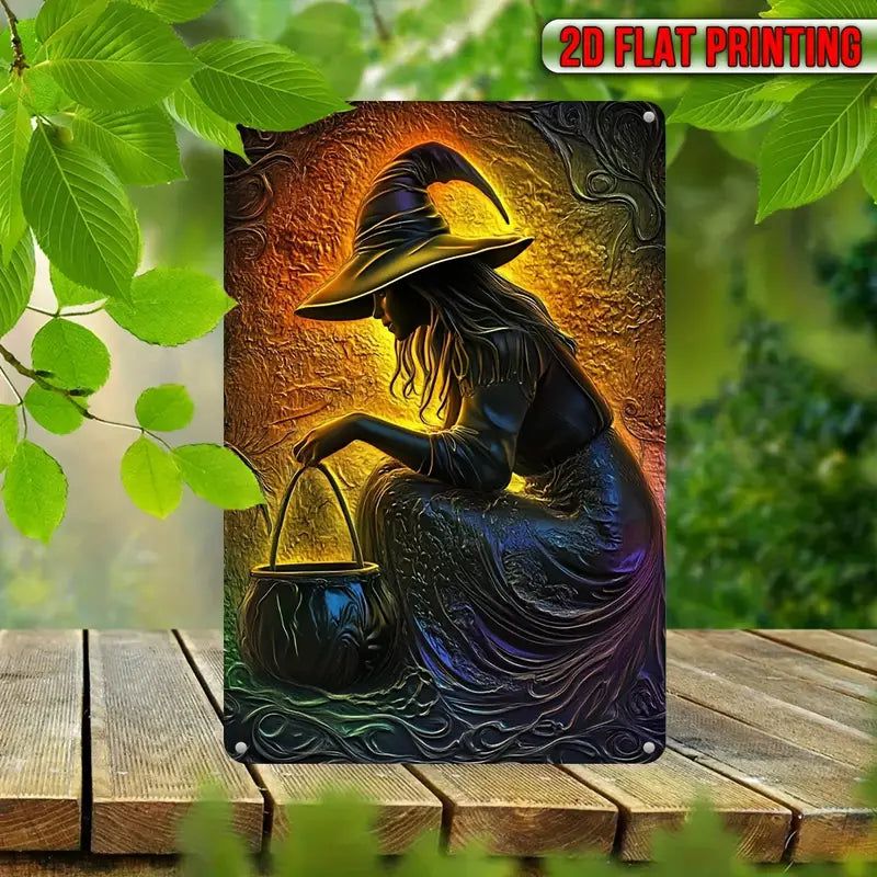 Mystic Witch Wall Art Witchy Metal Sign for Yule Decoration-MoonChildWorld