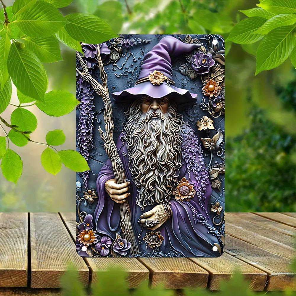 Enchanted Forest Wizard Wall Art Male Witch Home Decor Witchy Metal Sign-MoonChildWorld