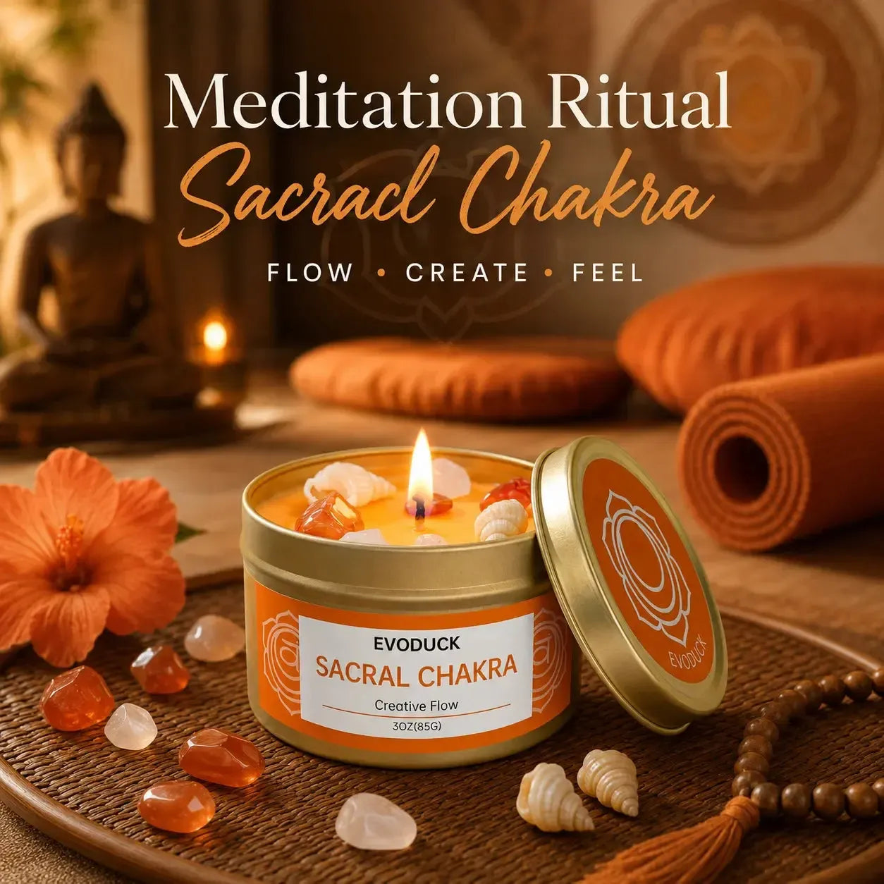 7 Chakra Candles Set Eco-Friendly Soy Wax for Meditation Rituals