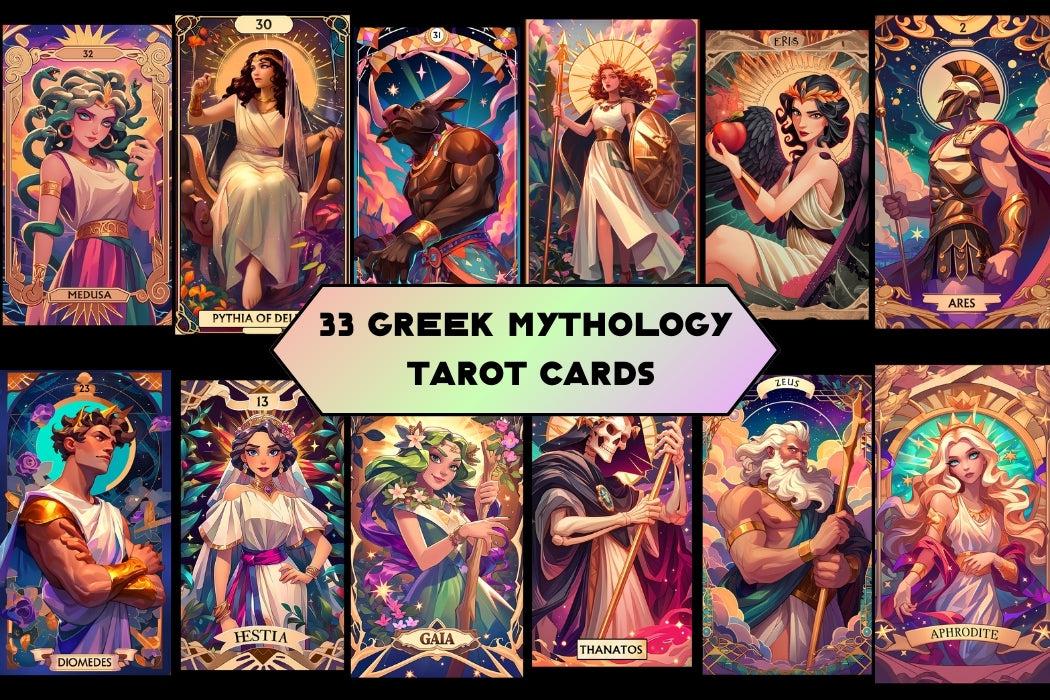 33 Greek Mythology Tarot Cards Digital File-MoonChildWorld