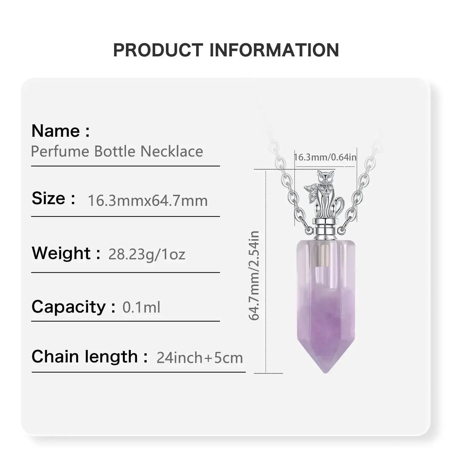925 Silver Amethyst Quartz Stone Essential Oil Diffuser Pendant Necklace Pagan Jewelry-MoonChildWorld