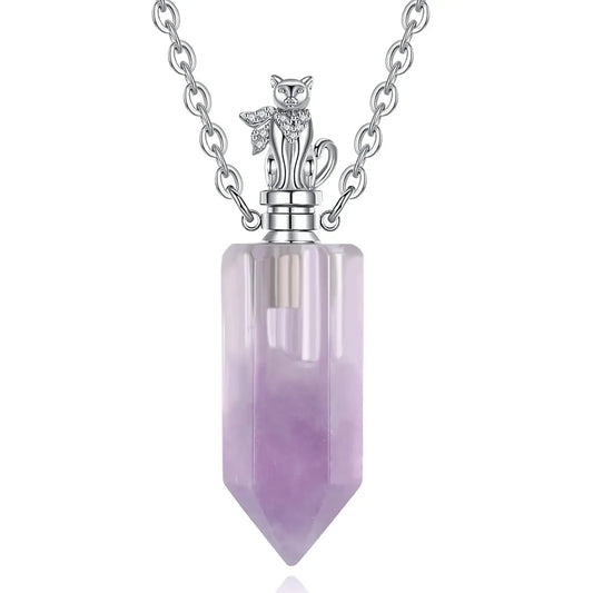 925 silver amethyst essential oil diffuser pendant necklace – Pagan aromatherapy jewelry