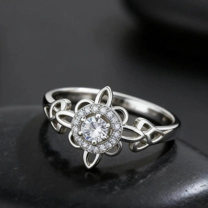 925 Silver Birthstone Witch Knot Ring – Celtic Protection Amulet for Wiccan & Pagan-MoonChildWorld