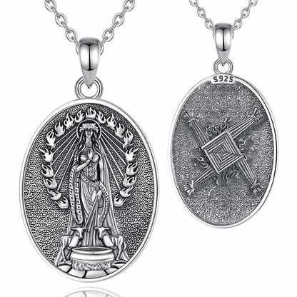 925 Silver Brigid Goddess Necklace Brigid’s Cross Celtic Fire Pendant Wicca Pagan Spiritual Jewelry-MoonChildWorld