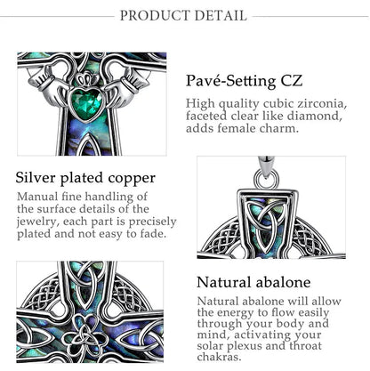 Claddagh cross necklace pendant only and chain options – Irish Celtic Pagan spiritual gift jewellery