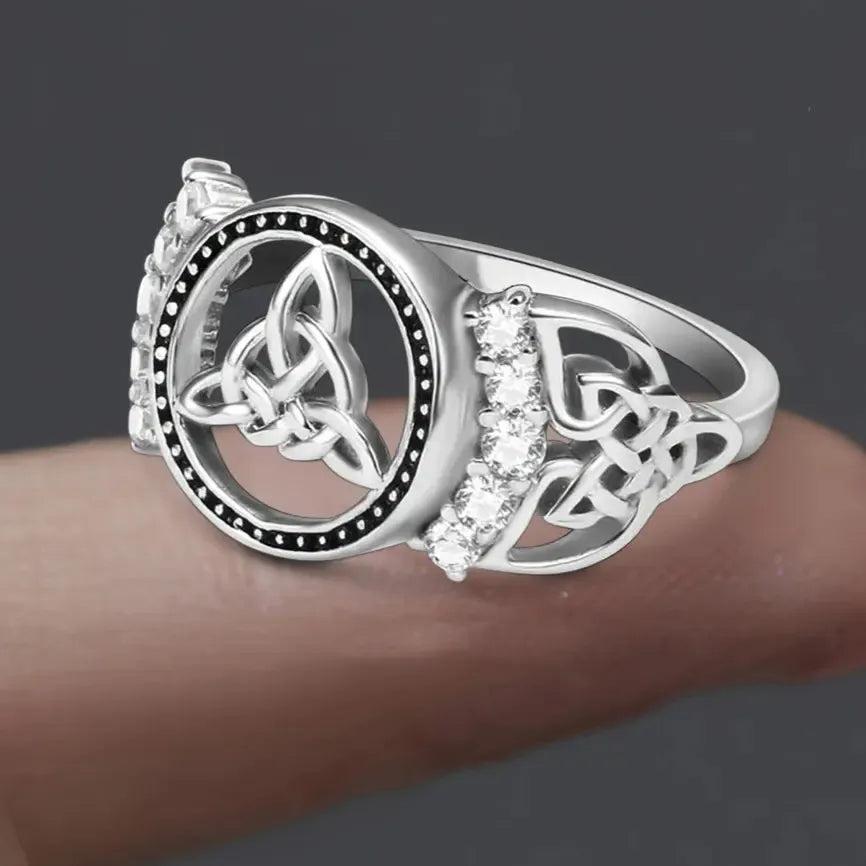 925 Silver Celtic Knot Ring Witchcraft Ring Wicca Jewelry-MoonChildWorld