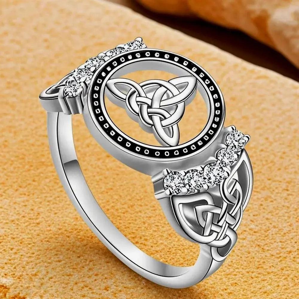 925 Silver Celtic Knot Ring Witchcraft Ring Wicca Jewelry-MoonChildWorld