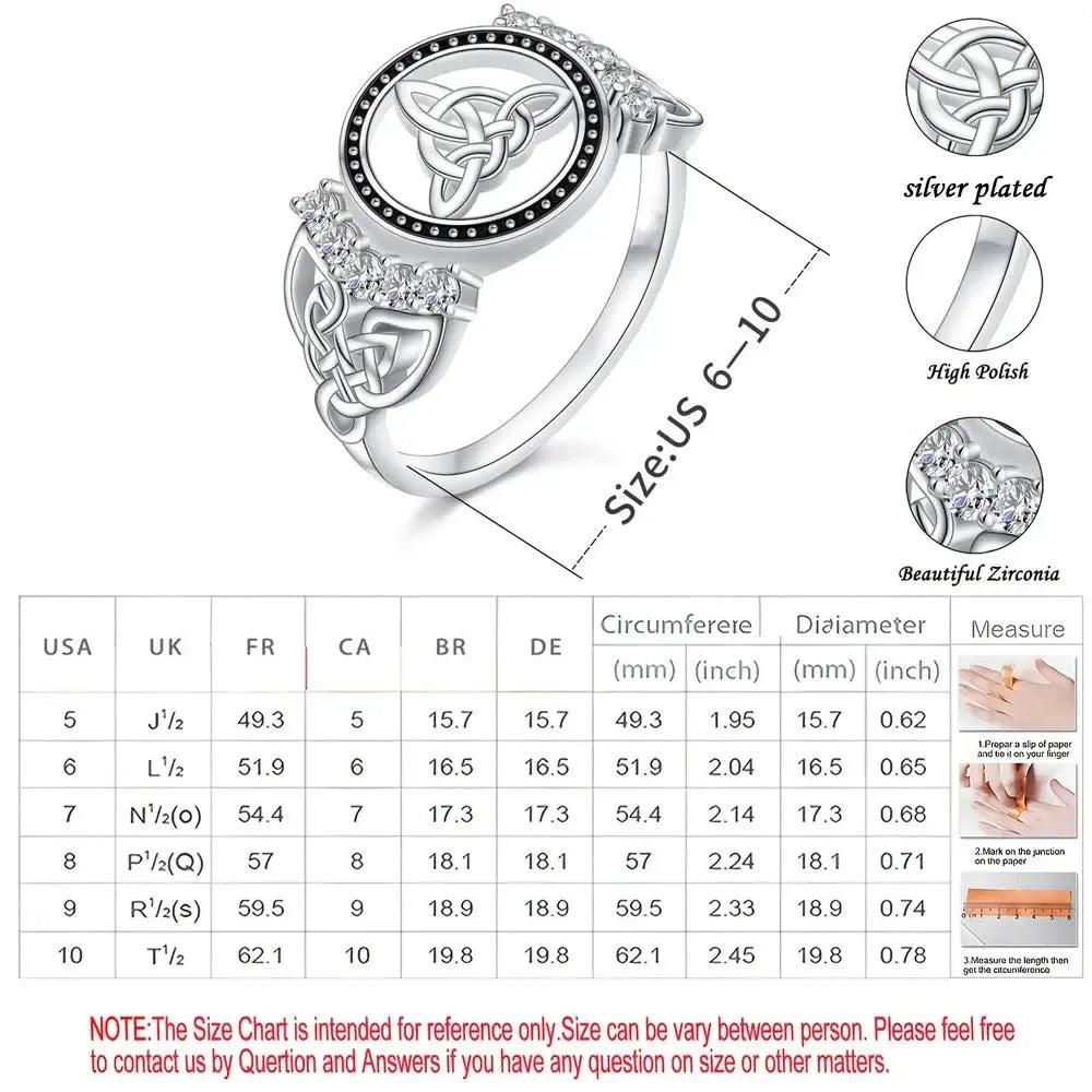 925 Silver Celtic Knot Ring Witchcraft Ring Wicca Jewelry-MoonChildWorld