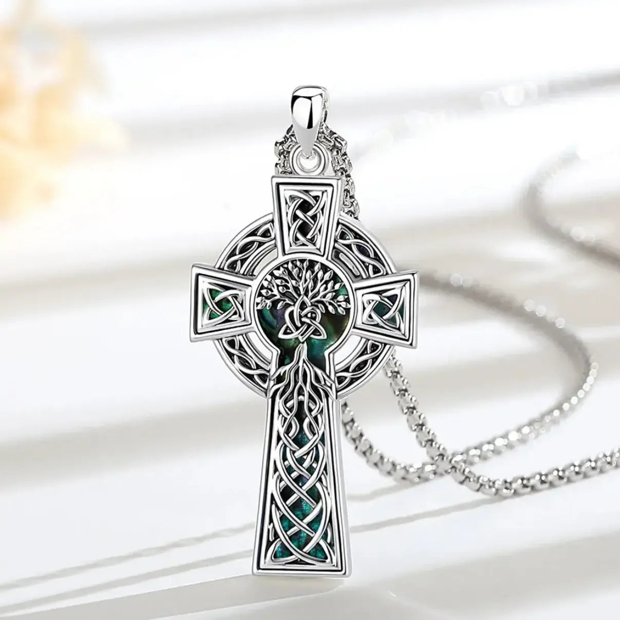 Celtic Tree of Life Cross Necklace – with chain