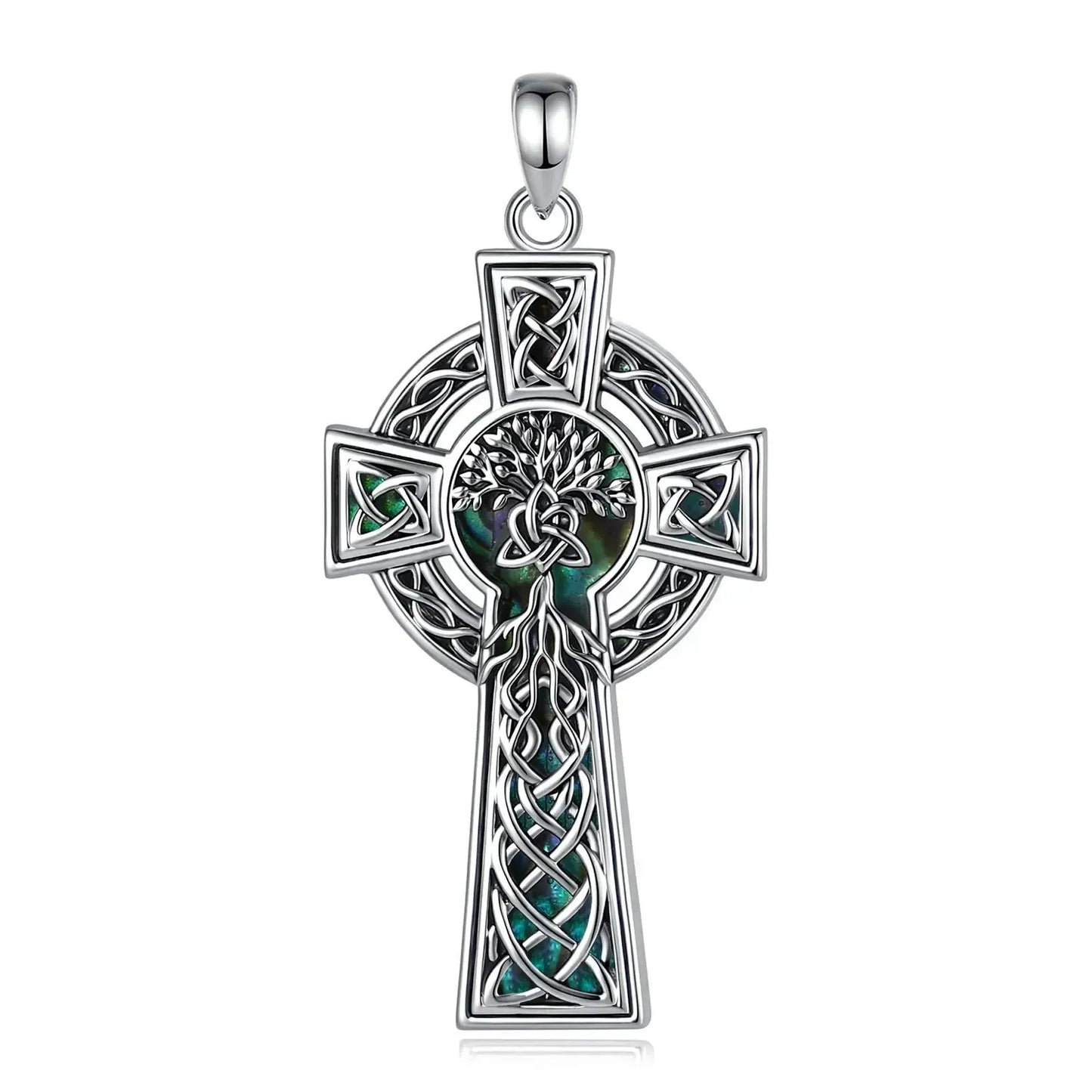 Celtic Tree of Life Cross Necklace – size and scale reference