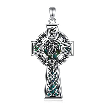 Celtic Tree of Life Cross Necklace – size and scale reference