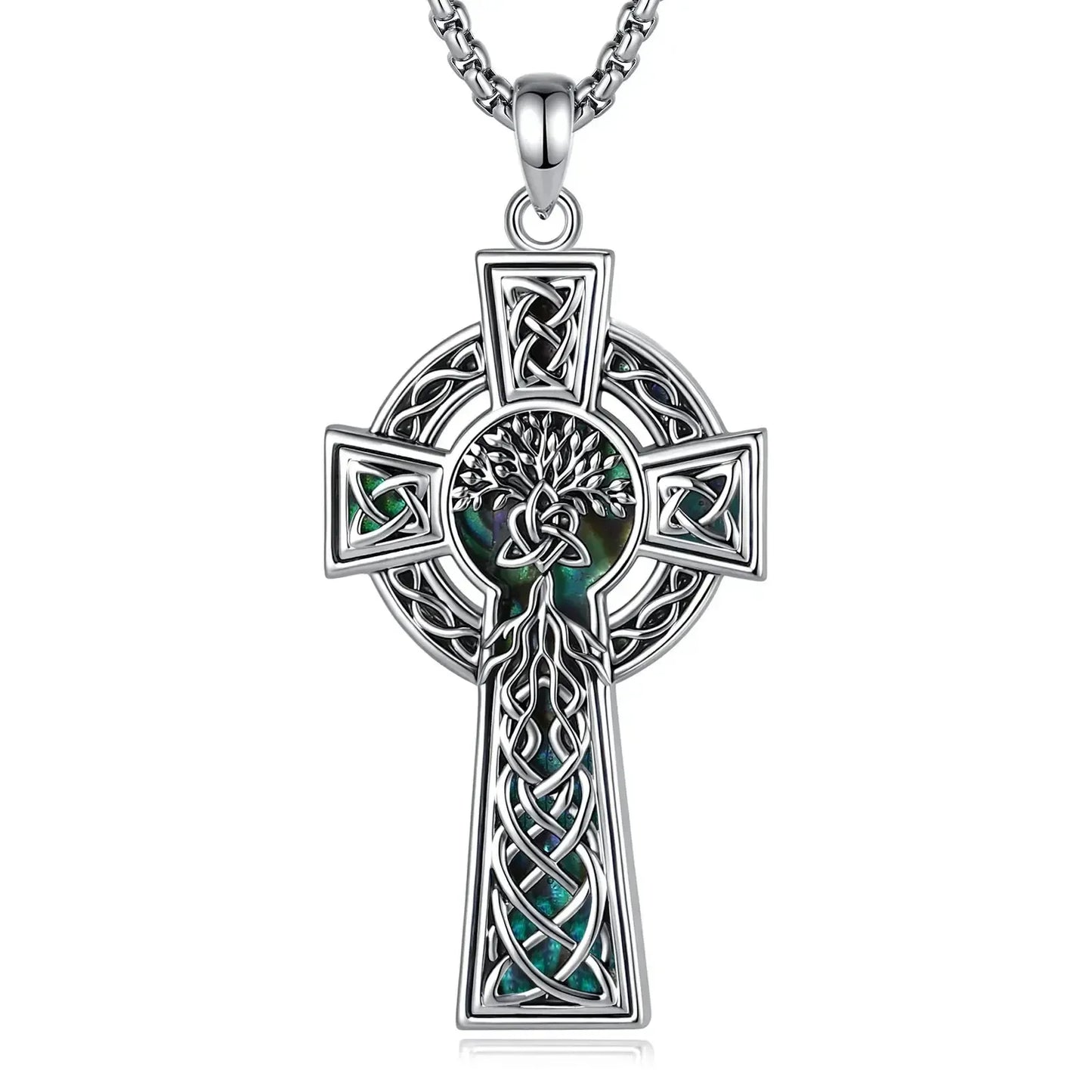 Celtic Tree of Life Cross Necklace – front view