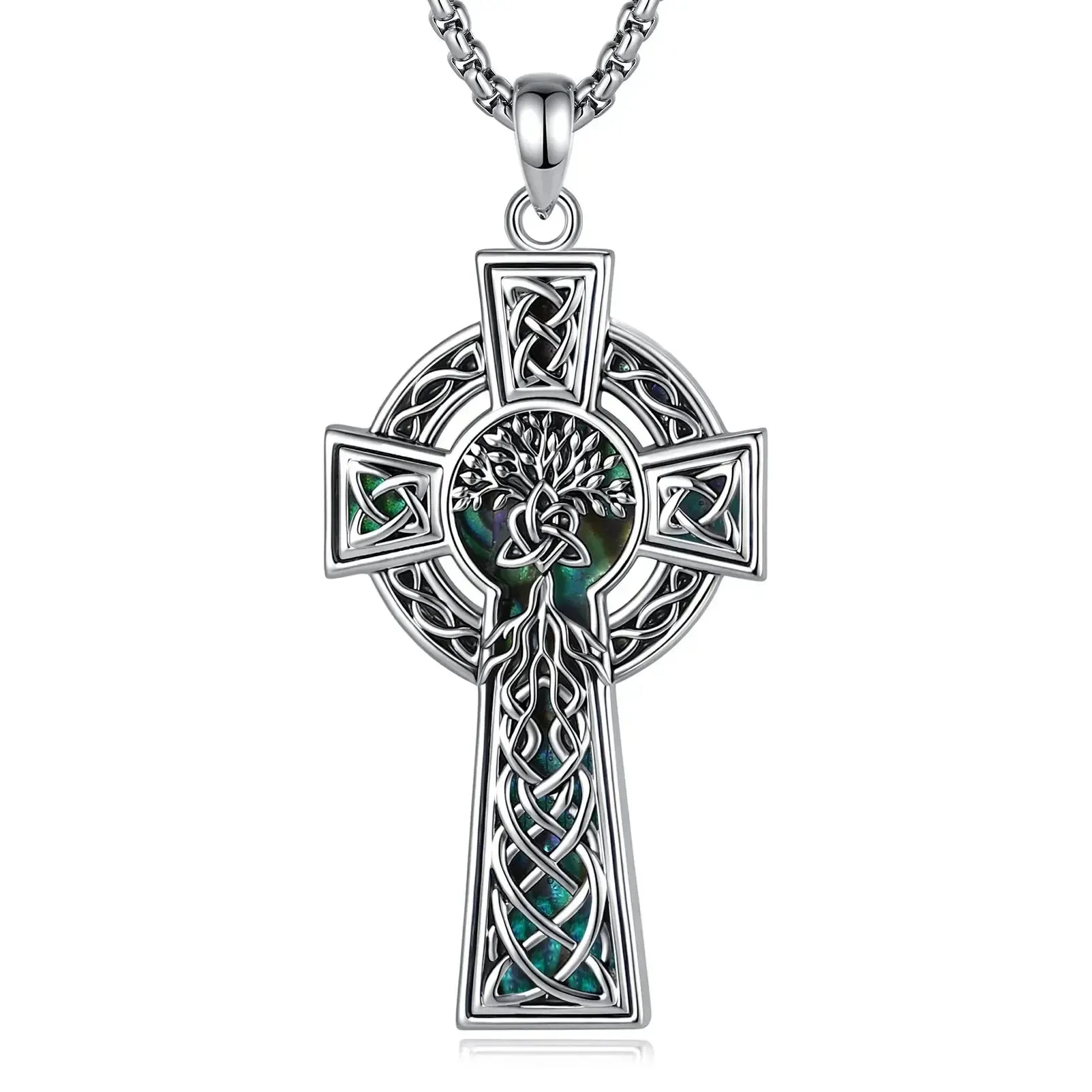 Celtic Tree of Life Cross Necklace – front view