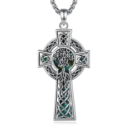 Celtic Tree of Life Cross Necklace – front view