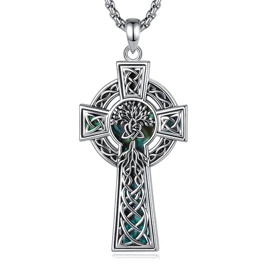 Celtic Tree of Life Cross Necklace – front view