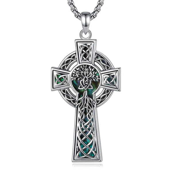Celtic Tree of Life Cross Necklace – front view