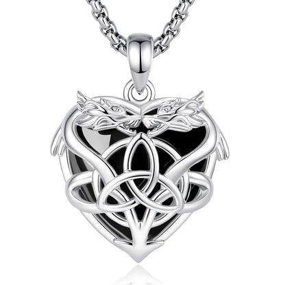 Trinity knot dragon necklace – pendant size and scale reference