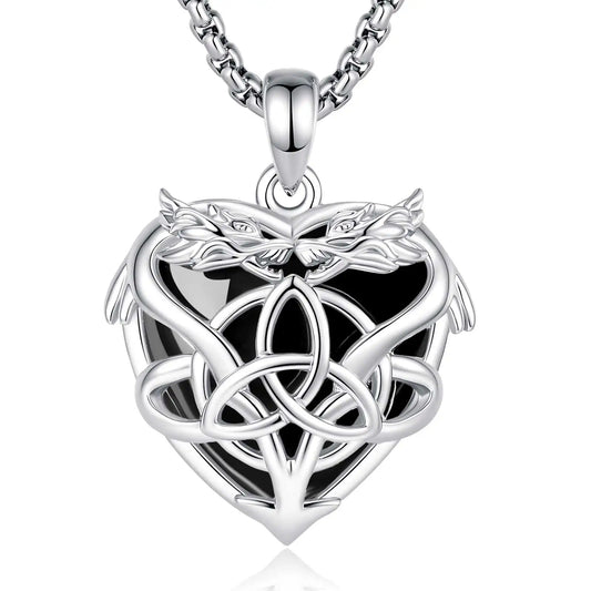 Trinity knot dragon necklace – pendant size and scale reference