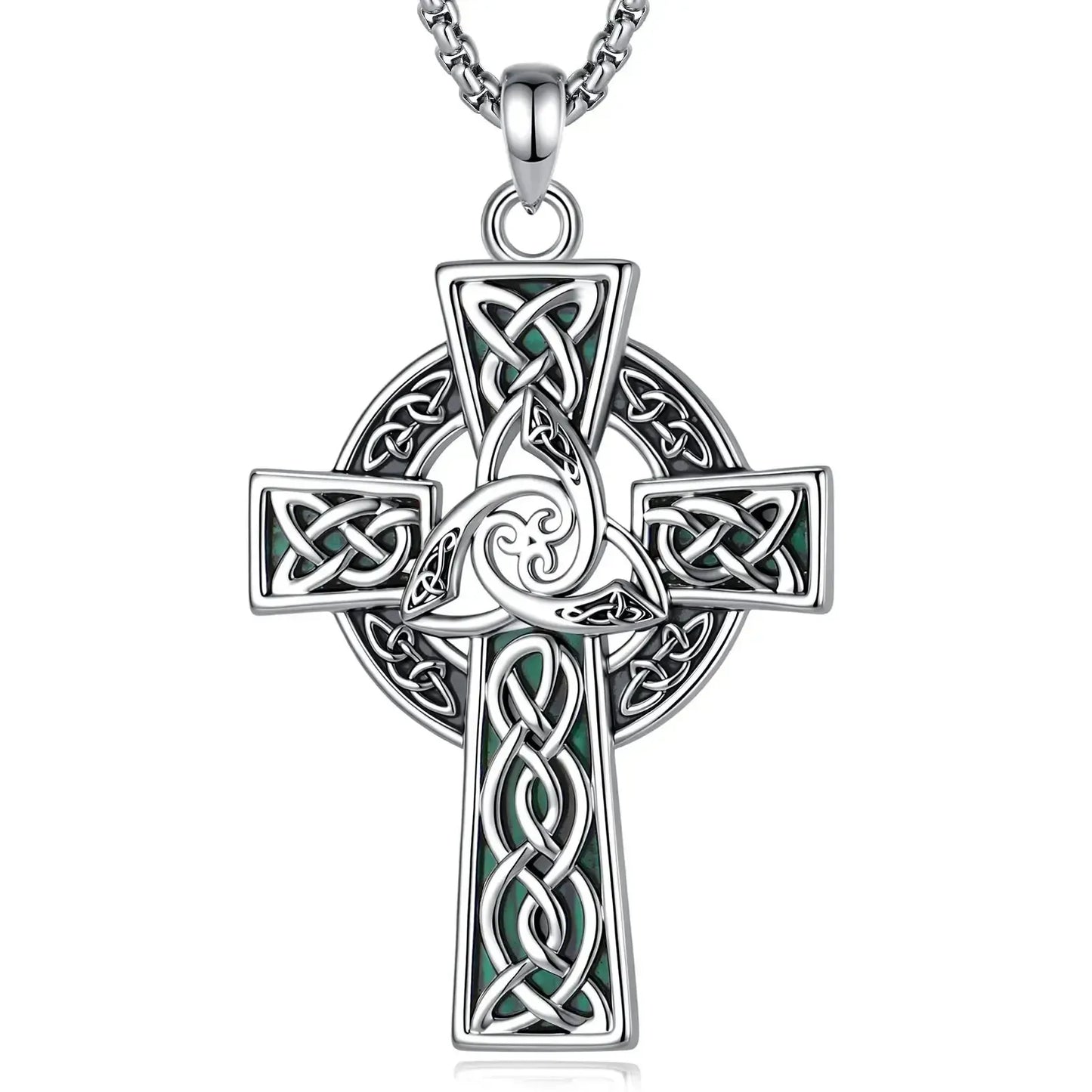 Celtic Triquetra Cross Necklace – front view