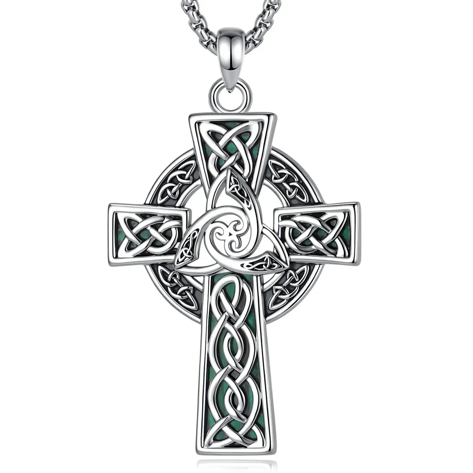 Celtic Triquetra Cross Necklace – front view
