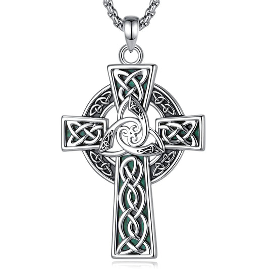 Celtic Triquetra Cross Necklace – front view