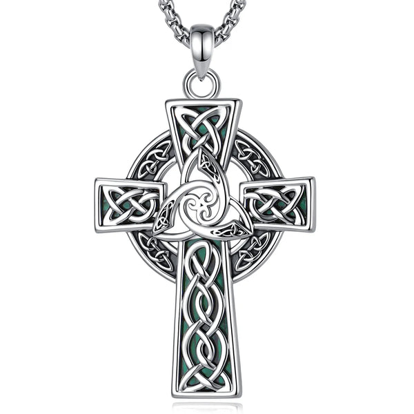 Celtic Triquetra Cross Necklace – front view
