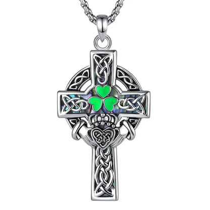 Claddagh Celtic Cross Necklace – front view