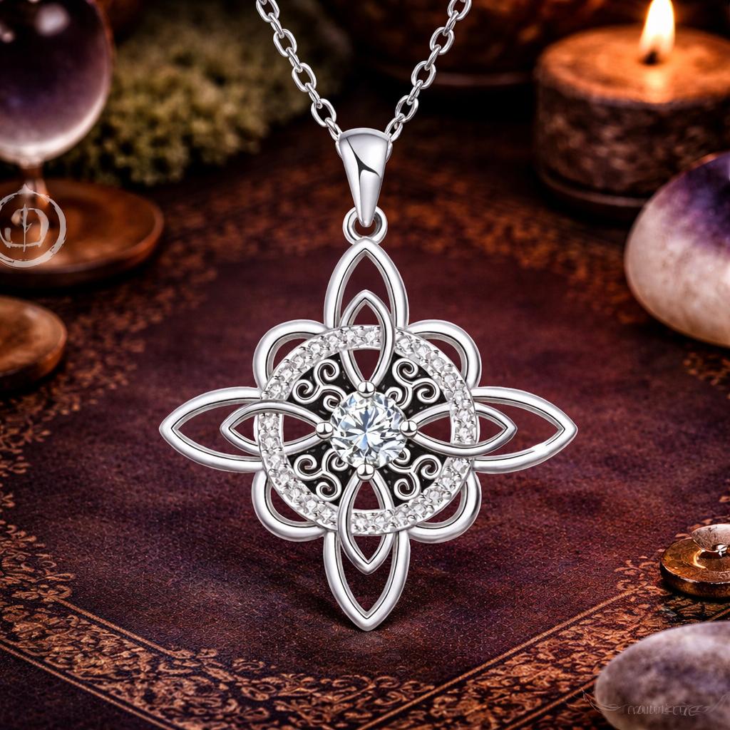 925 Silver Triskele Symbol Witch Knot Necklace Triskelion Irish Jewelry for Wiccan, Pagan-MoonChildWorld