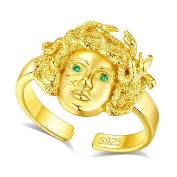 925 Sterling Silver Adjustable Medusa Ring Snake Hair Witchy Ring Greek Mythology Jewelry-MoonChildWorld