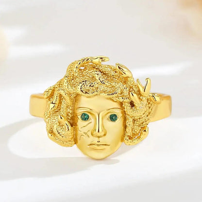 925 Sterling Silver Adjustable Medusa Ring Snake Hair Witchy Ring Greek Mythology Jewelry-MoonChildWorld