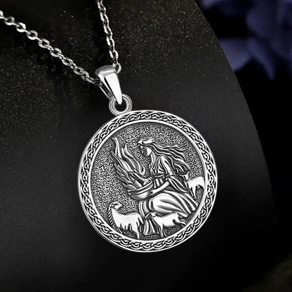 925 Sterling Silver Brigid Goddess Pendant Brigid's Cross Celtic Fire Amulet Necklace Wicca Pagan Jewelry-MoonChildWorld