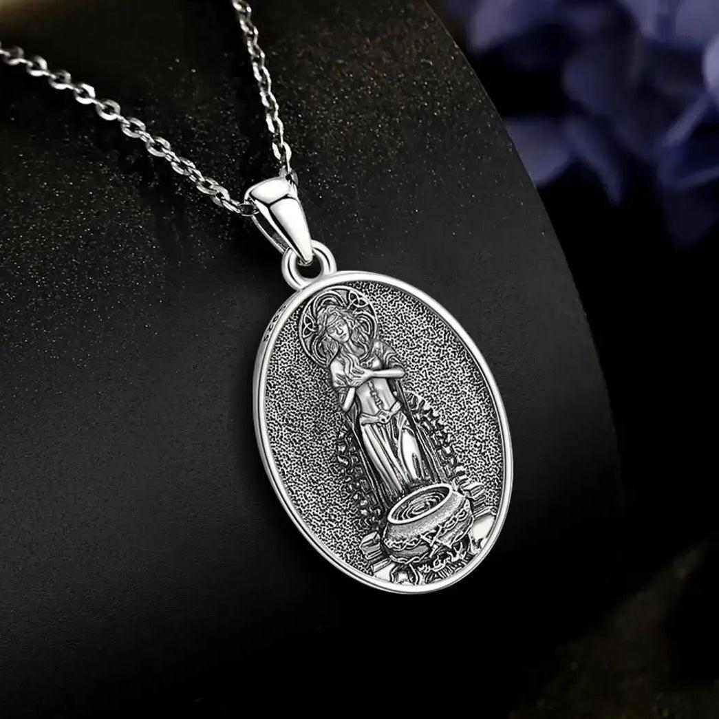 925 Sterling Silver Brigid Goddess Pendant Necklace Celtic Goddess Wicca Pagan Jewelry-MoonChildWorld