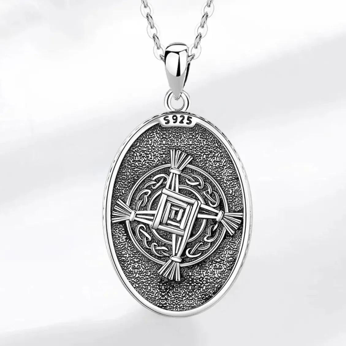925 Sterling Silver Brigid Goddess Pendant Necklace Celtic Goddess Wicca Pagan Jewelry-MoonChildWorld