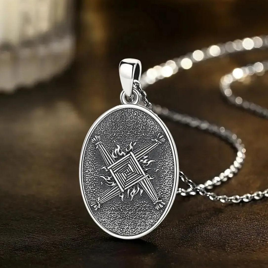 925 Sterling Silver Brigid Goddess Pendant Necklace Celtic Goddess Wicca Pagan Jewelry-MoonChildWorld