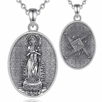 925 Sterling Silver Brigid Goddess Pendant Necklace Celtic Goddess Wicca Pagan Jewelry-MoonChildWorld
