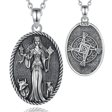 925 Sterling Silver Brigid Goddess Pendant Necklace Celtic Goddess Wicca Pagan Jewelry-MoonChildWorld