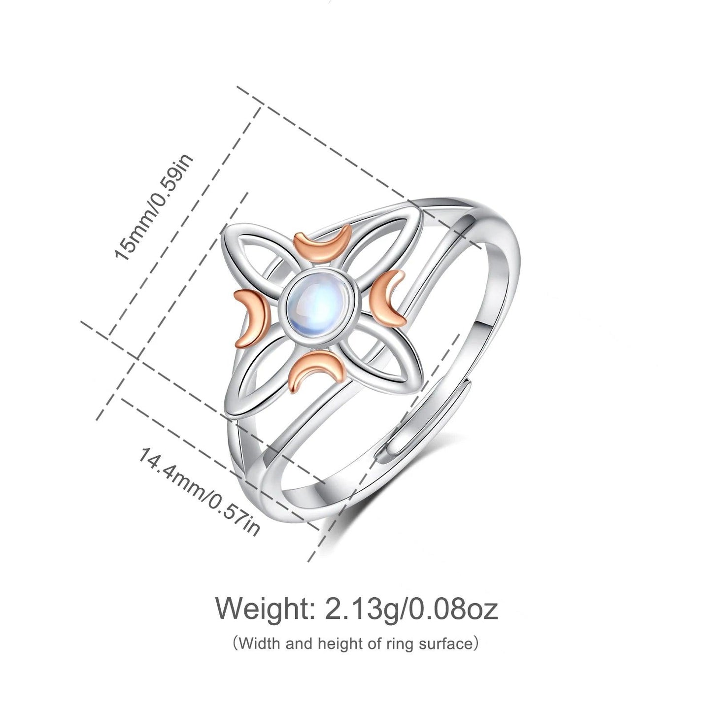 925 Sterling Silver Witchcraft Celtic Knot Witch Ring Wicca Pagan Jewelry Protection Amulet-MoonChildWorld