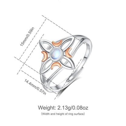 925 Sterling Silver Witchcraft Celtic Knot Witch Ring Wicca Pagan Jewelry Protection Amulet-MoonChildWorld