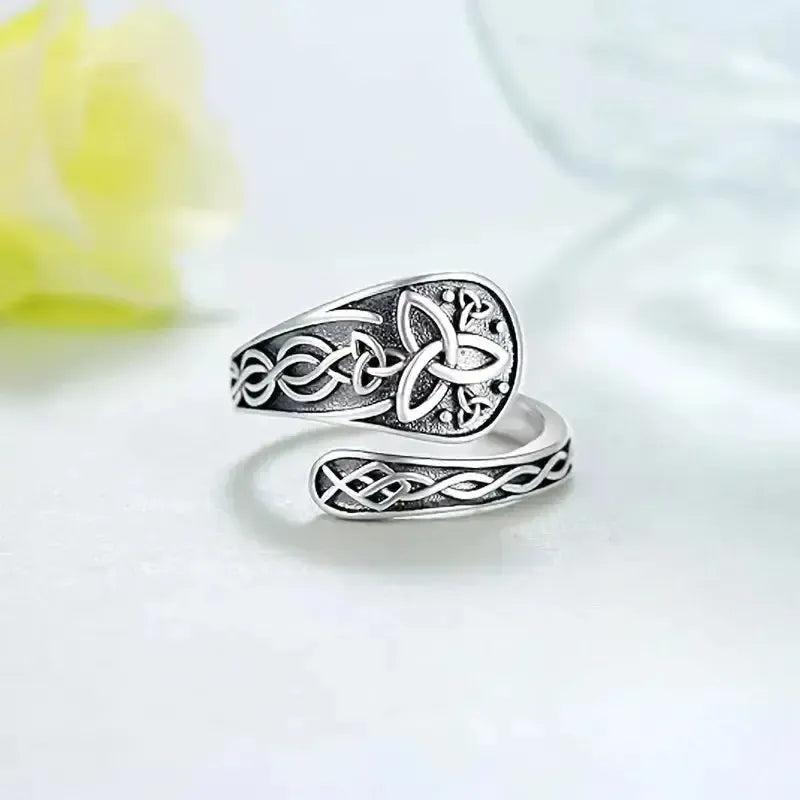 925 Sterling Silver Celtic Knot Witch Ring Witchcraft Jewelry-MoonChildWorld