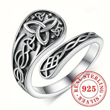 925 Sterling Silver Celtic Knot Witch Ring Witchcraft Jewelry-MoonChildWorld
