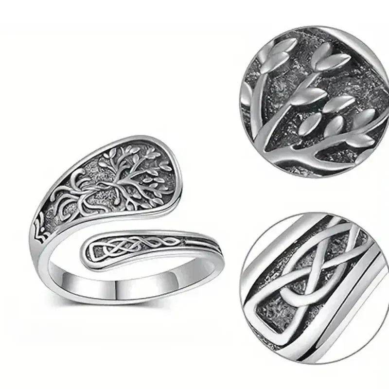 925 Sterling Silver Celtic Tree of Life Pagan Ring Wicca Jewelry-MoonChildWorld